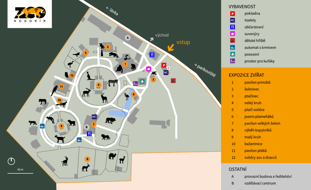Zoo Hodonín mapa